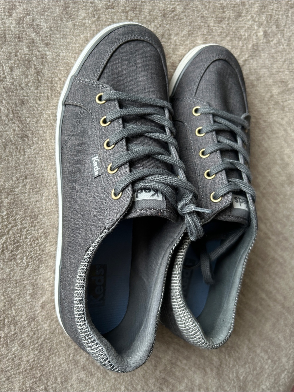 Keds Dark Gray Canvas Lace-Up Sneakers